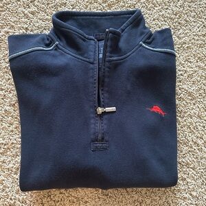 Navy blue tommy bahama zip up sweater